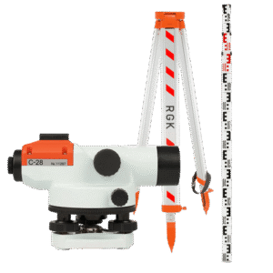 Komplekt - opticheskii nivelir RGK C-28, reika AMO S3 i shtativ RGK S6-N